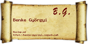 Benke Györgyi névjegykártya