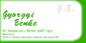 gyorgyi benke business card